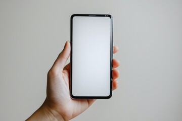 Hand Holding Smartphone Mockup Isolated created with Generative AI