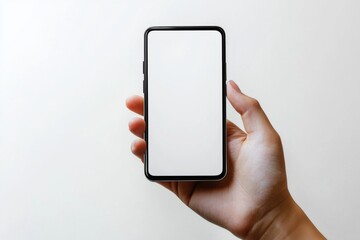 Hand Holding Smartphone Mockup Isolated created with Generative AI