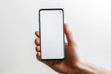 Hand Holding Smartphone Mockup Isolated created with Generative AI