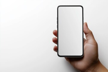 Hand Holding Smartphone Mockup Isolated created with Generative AI