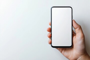 Hand Holding Smartphone Mockup Isolated created with Generative AI