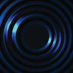 Poster - Spinning Blue Metal Glowing on Dark Atmosphere Background