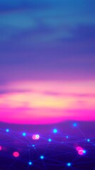 Poster - Abstract Network at Sunset.