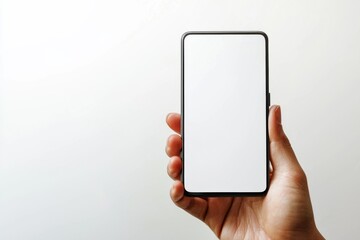 Hand Holding Smartphone Mockup Isolated created with Generative AI