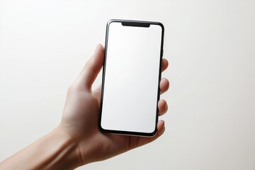 Hand Holding Smartphone Mockup Isolated created with Generative AI