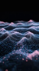 Poster - Abstract Digital Landscape: Network of glowing points in a 3D space.