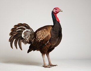 Dark turkey isolated on a white background. Ai generated image