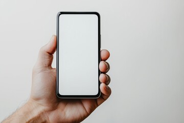 Hand Holding Smartphone Mockup Isolated created with Generative AI