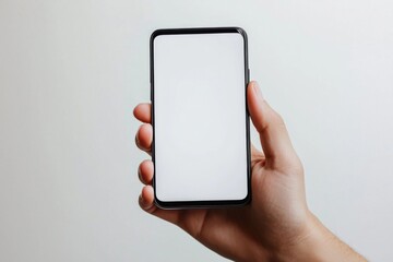 Hand Holding Smartphone Mockup Isolated created with Generative AI