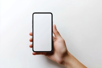 Hand Holding Smartphone Mockup Isolated created with Generative AI