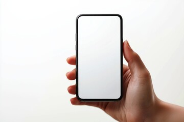 Hand Holding Smartphone Mockup Isolated created with Generative AI