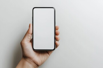 Hand Holding Smartphone Mockup Isolated created with Generative AI