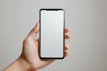 Hand Holding Smartphone Mockup Isolated created with Generative AI