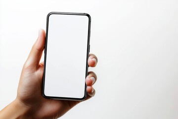Hand Holding Smartphone Mockup Isolated created with Generative AI