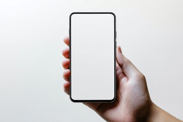 Hand Holding Smartphone Mockup Isolated created with Generative AI