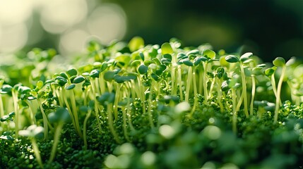 Close-up of green broccoli sprouts, showcasing freshness and health benefits for a vegetarian lifestyle.