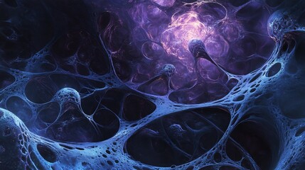 Wall Mural - Abstract Cosmic Web - Glowing Nebulae