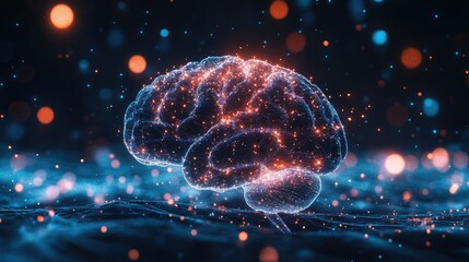 Poster - Digital visualization of a child brain, illuminated with complex neural connections signifying cognitive growth and learning
