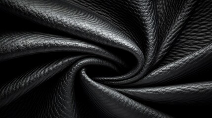 Wall Mural -   Black and white image of textured leather material for background use