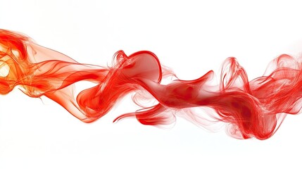 Poster - Dynamic red flames twisting and flickering against a white background, symbolizing energy and power.
