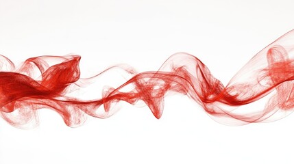 Poster - Dynamic red flames twisting and flickering against a white background, symbolizing energy and power.