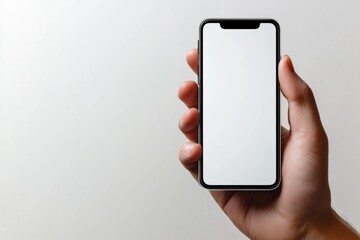Hand Holding Smartphone Mockup Isolated created with Generative AI
