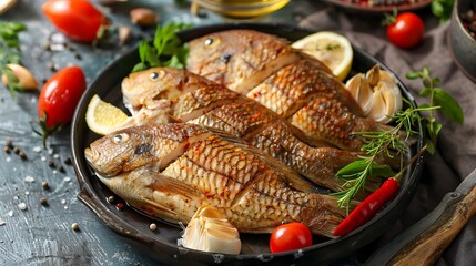 Wall Mural - Tilapia is high in protein which is good for our health helping to repair damaged parts and maintain good health