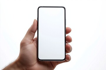 Hand Holding Smartphone Mockup Isolated created with Generative AI