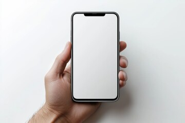 Hand Holding Smartphone Mockup Isolated created with Generative AI