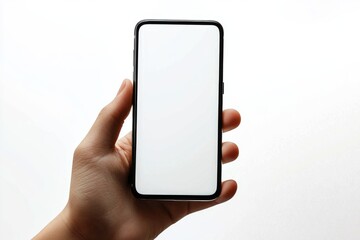 Hand Holding Smartphone Mockup Isolated created with Generative AI