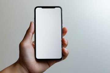 Hand Holding Smartphone Mockup Isolated created with Generative AI