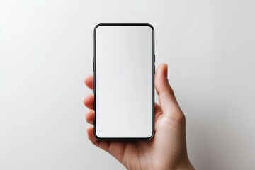 Hand Holding Smartphone Mockup Isolated created with Generative AI