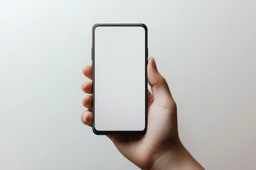 Hand Holding Smartphone Mockup Isolated created with Generative AI