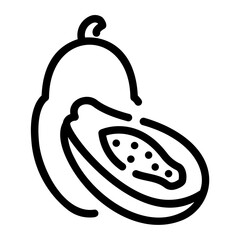 Wall Mural - papaya Line Icon