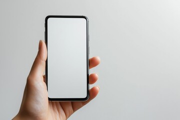 Hand Holding Smartphone Mockup Isolated created with Generative AI