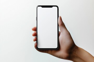 Hand Holding Smartphone Mockup Isolated created with Generative AI