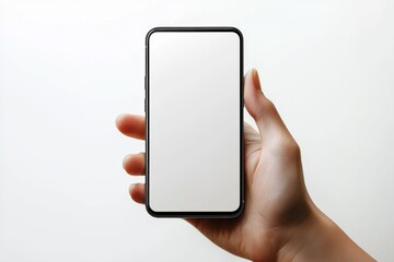 Hand Holding Smartphone Mockup Isolated created with Generative AI