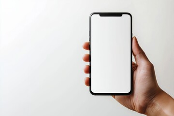 Hand Holding Smartphone Mockup Isolated created with Generative AI