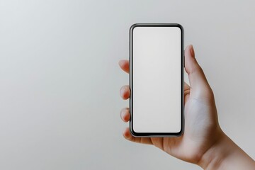 Hand Holding Smartphone Mockup Isolated created with Generative AI
