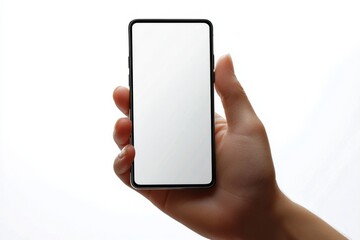 Hand Holding Smartphone Mockup Isolated created with Generative AI