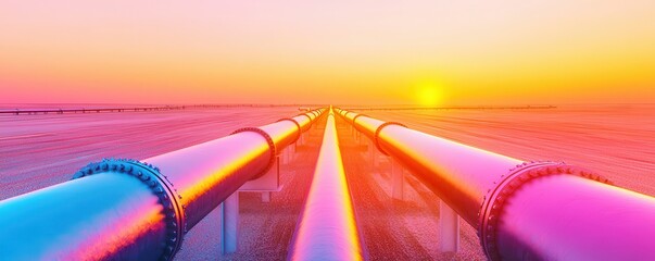 Wall Mural - Pipeline Sunset.