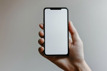 Hand Holding Smartphone Mockup Isolated created with Generative AI