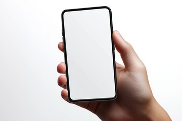 Hand Holding Smartphone Mockup Isolated created with Generative AI