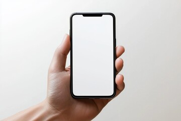 Hand Holding Smartphone Mockup Isolated created with Generative AI