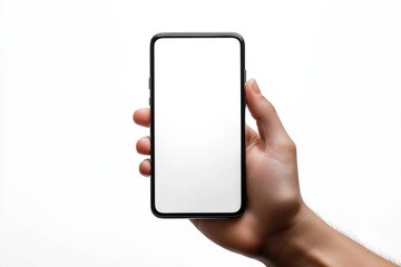 Hand Holding Smartphone Mockup Isolated created with Generative AI