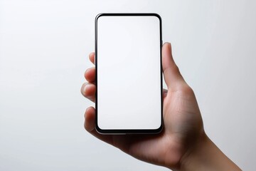 Hand Holding Smartphone Mockup Isolated created with Generative AI