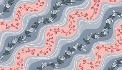 Wall Mural - seamless pattern with waves