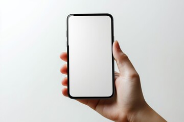 Hand Holding Smartphone Mockup Isolated created with Generative AI