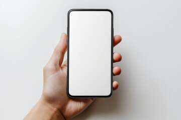 Hand Holding Smartphone Mockup Isolated created with Generative AI