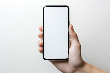 Hand Holding Smartphone Mockup Isolated created with Generative AI